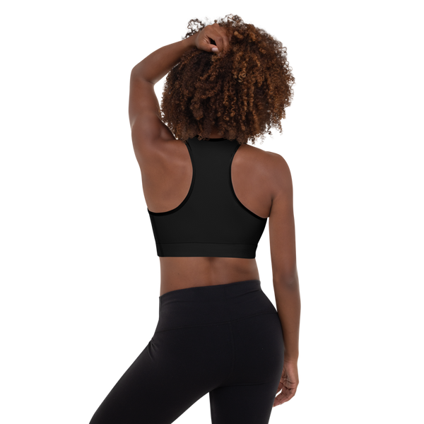 Queen's 'Nerdy. Athletic. Hip-Hop!' Padded Sports Bra (Black)