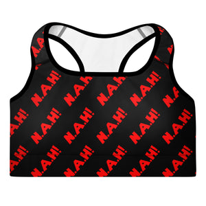 Queen's 'N.A.H!' Padded Sports Bra (Black)