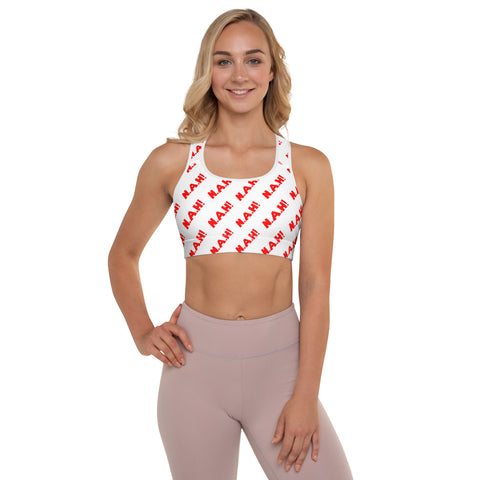 Queen's 'N.A.H!' Padded Sports Bra (White)