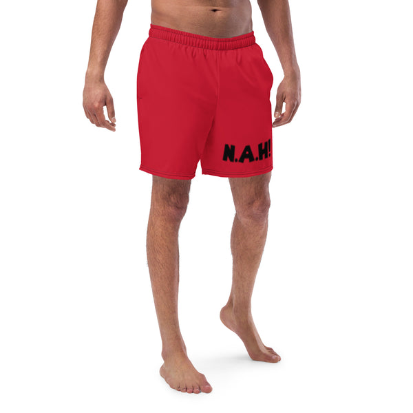 King's 'N.A.H!' Swim Trunks (Red)