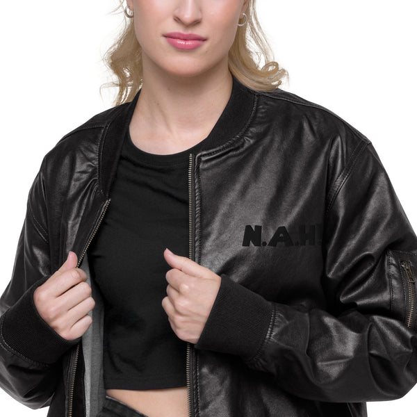 Queen's 'N.A.H!' Leather Bomber Jacket