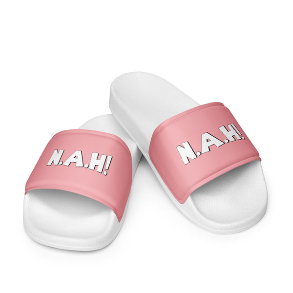 Queen's 'N.A.H!' Slides (White/Pink)